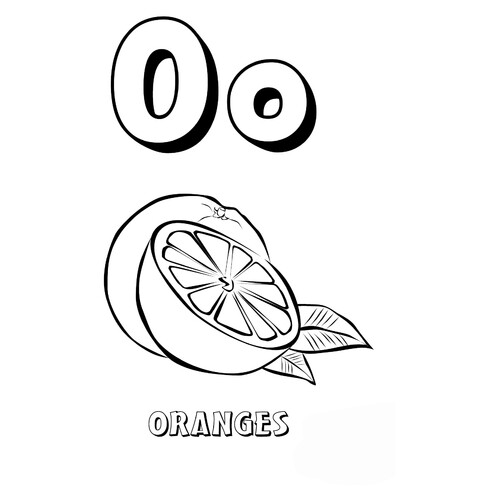 Letter O Coloring Page - English Alphabet free printable English Alphabet Coloring Pages coloring page