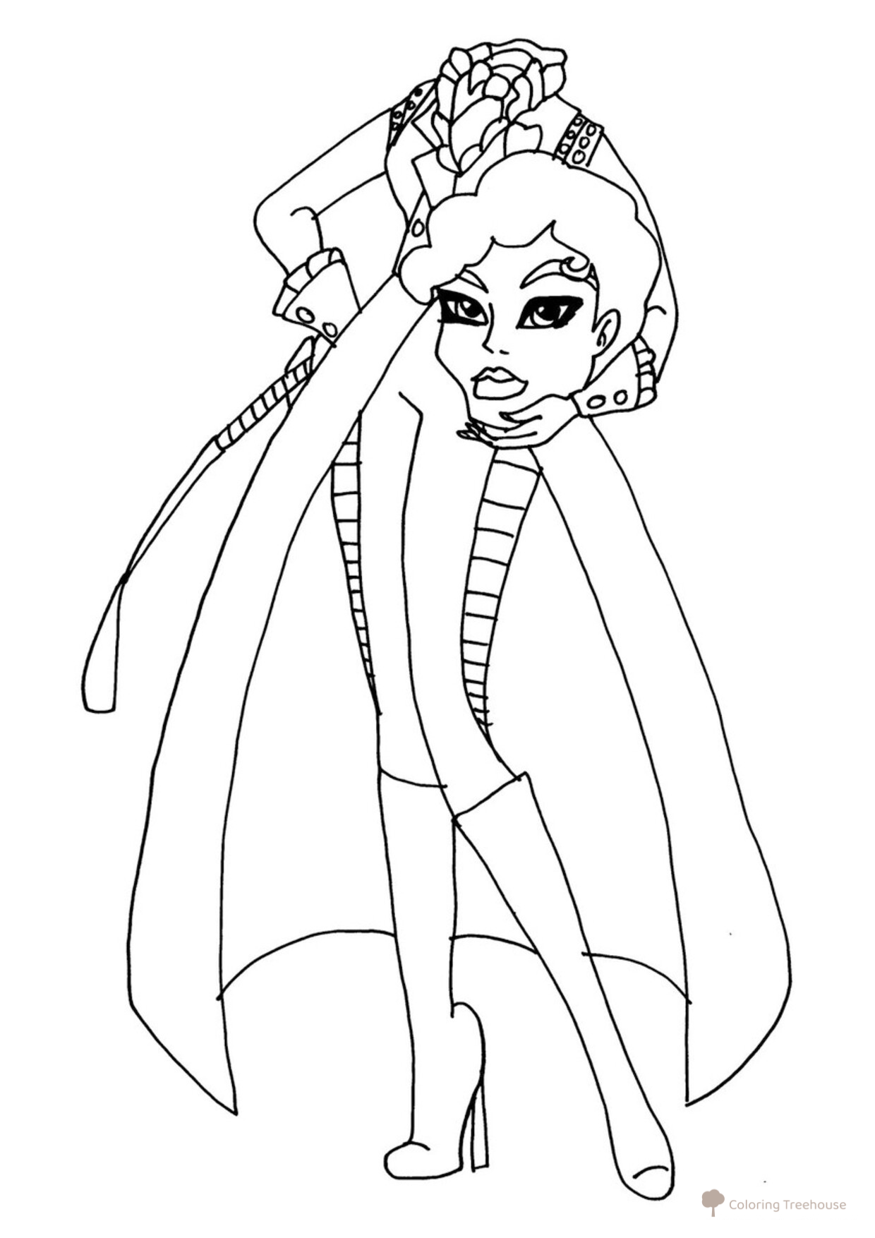 Página para colorear: La Directora Cabeza-No (Bloodgood) dibujo para colorear gratis de Páginas para colorear Monster High