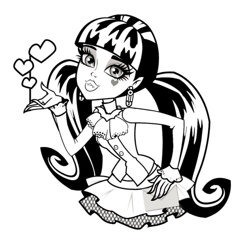 Draсulaura para San Valentín - página para colorear dibujo para colorear gratis de Páginas para colorear Monster High