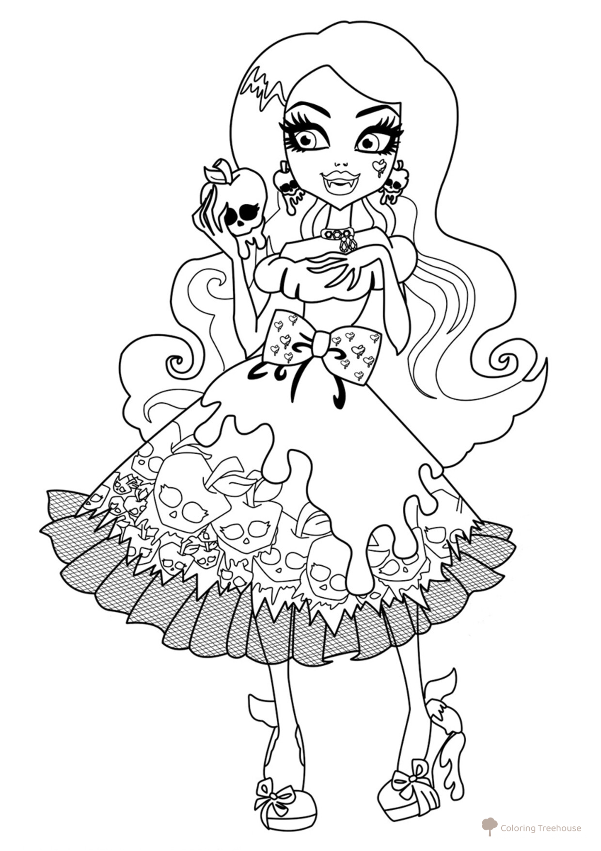 Draculaura como princesa - página para colorear dibujo para colorear gratis de Páginas para colorear Monster High
