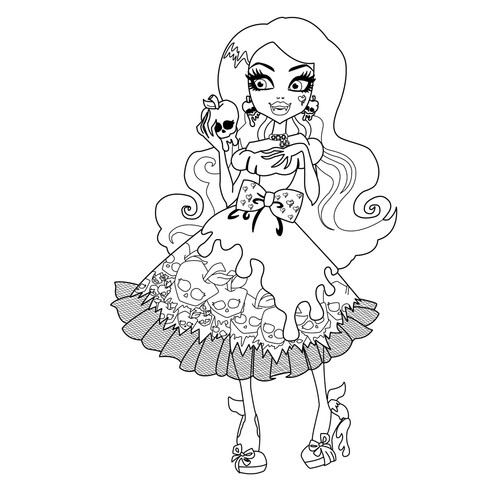 Draculaura como princesa - página para colorear dibujo para colorear gratis de Páginas para colorear Monster High