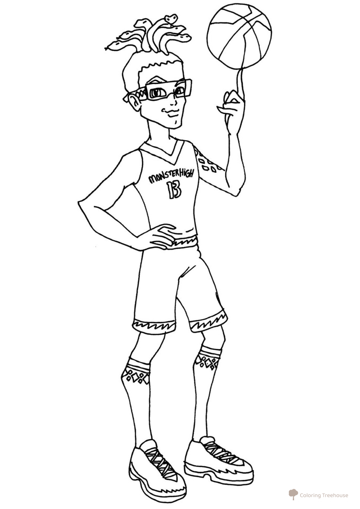 Dios Gorgon — hijo de Medusa Gorgona (página para colorear) dibujo para colorear gratis de Páginas para colorear Monster High