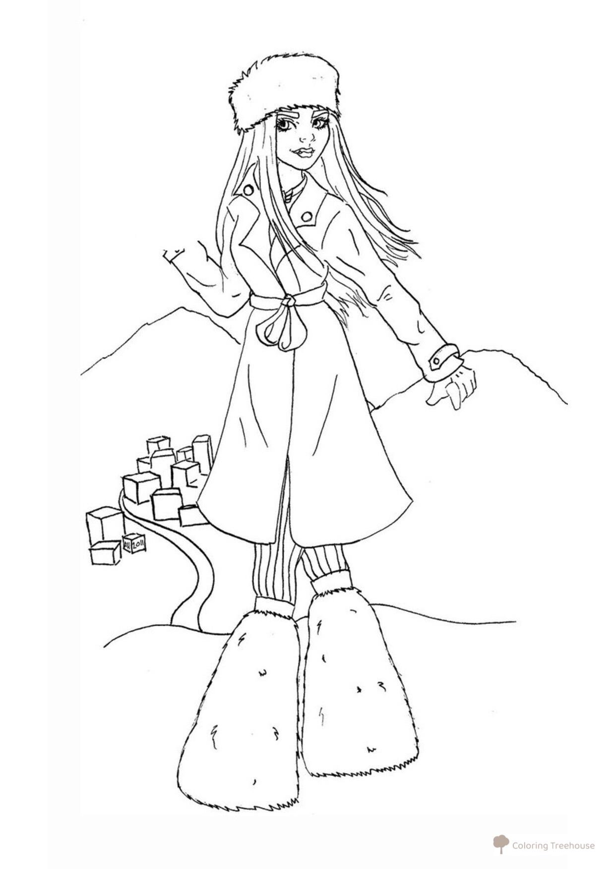 Abbey Bominable Coloring Page — Daughter of the Yeti free printable Monster High Coloring Pages coloring page