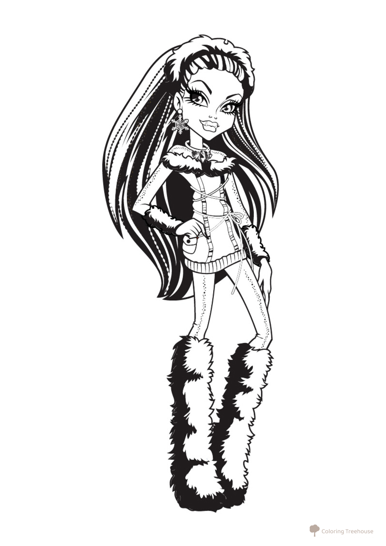 Página para colorear de Ebby Bominéibl de Monster High dibujo para colorear gratis de Páginas para colorear Monster High