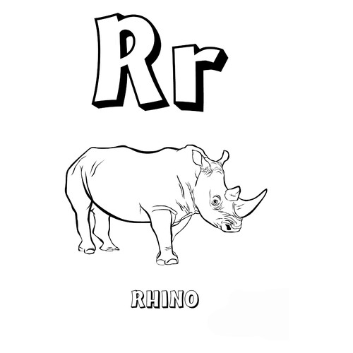 Letter R Coloring Page free printable English Alphabet Coloring Pages coloring page