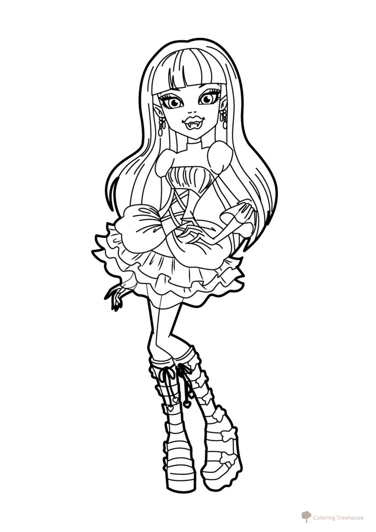 Página para colorear: Elissabet dibujo para colorear gratis de Páginas para colorear Monster High