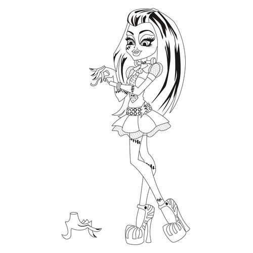Frankie Stein Coloring Page Without an Arm free printable Monster High Coloring Pages coloring page