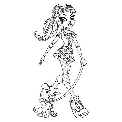 Ficha para colorear de Frenki Shtein — la hija de Frankenstein dibujo para colorear gratis de Páginas para colorear Monster High