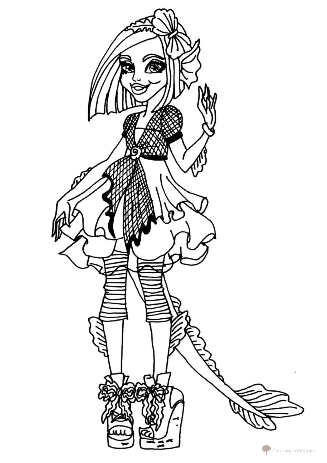 Grimmili Ann Makshmiddlebopper Coloring Page free printable Monster High Coloring Pages coloring page