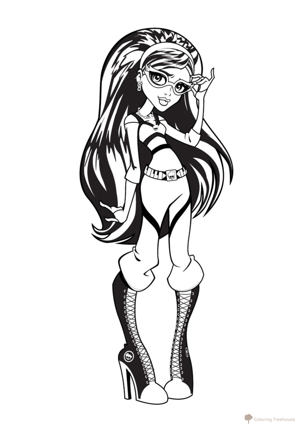 Página para colorear de Ghoulia Yelps de Monster High dibujo para colorear gratis de Páginas para colorear Monster High