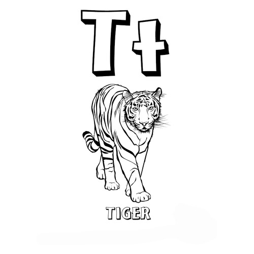 Letter T Coloring Page of the English Alphabet free printable English Alphabet Coloring Pages coloring page