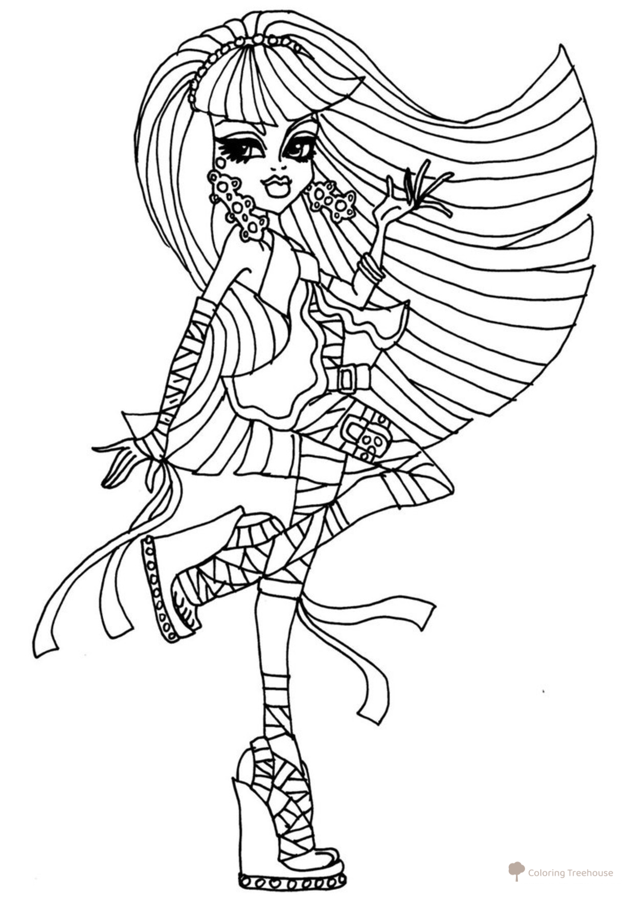 Kleo de Nile — hija de la momia Imhotep (раскраска) dibujo para colorear gratis de Páginas para colorear Monster High