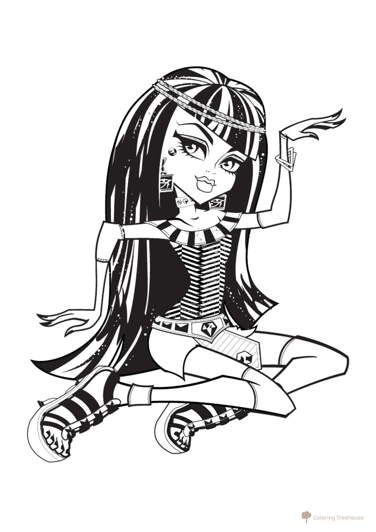 Cleo de Nile Coloring Page from Monster High free printable Monster High Coloring Pages coloring page