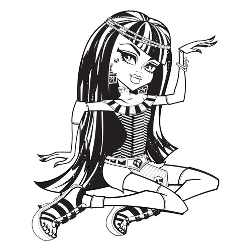 Cleo de Nile Coloring Page from Monster High free printable Monster High Coloring Pages coloring page