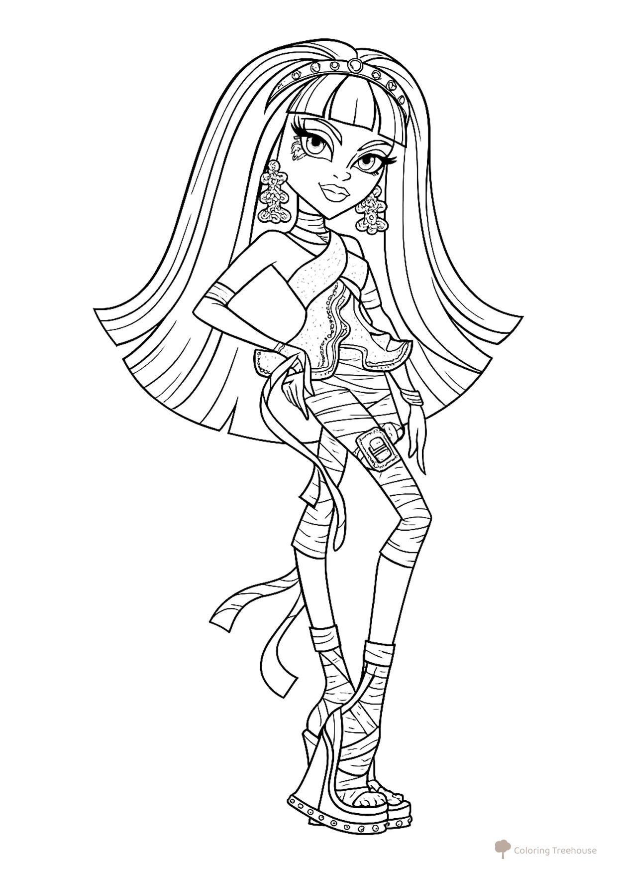 Página para colorear «Kleo de Nile, princesa de Egipto» dibujo para colorear gratis de Páginas para colorear Monster High