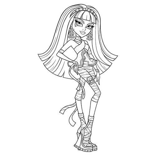 Página para colorear «Kleo de Nile, princesa de Egipto» dibujo para colorear gratis de Páginas para colorear Monster High