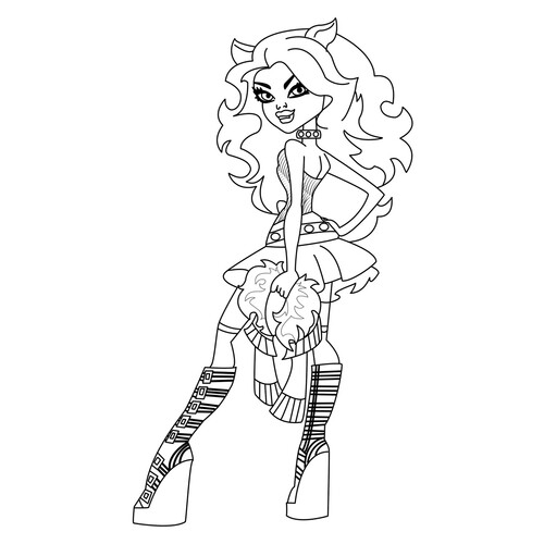 Clawdeen Wolf Coloring Page — Daughter of the Werewolf free printable Monster High Coloring Pages coloring page
