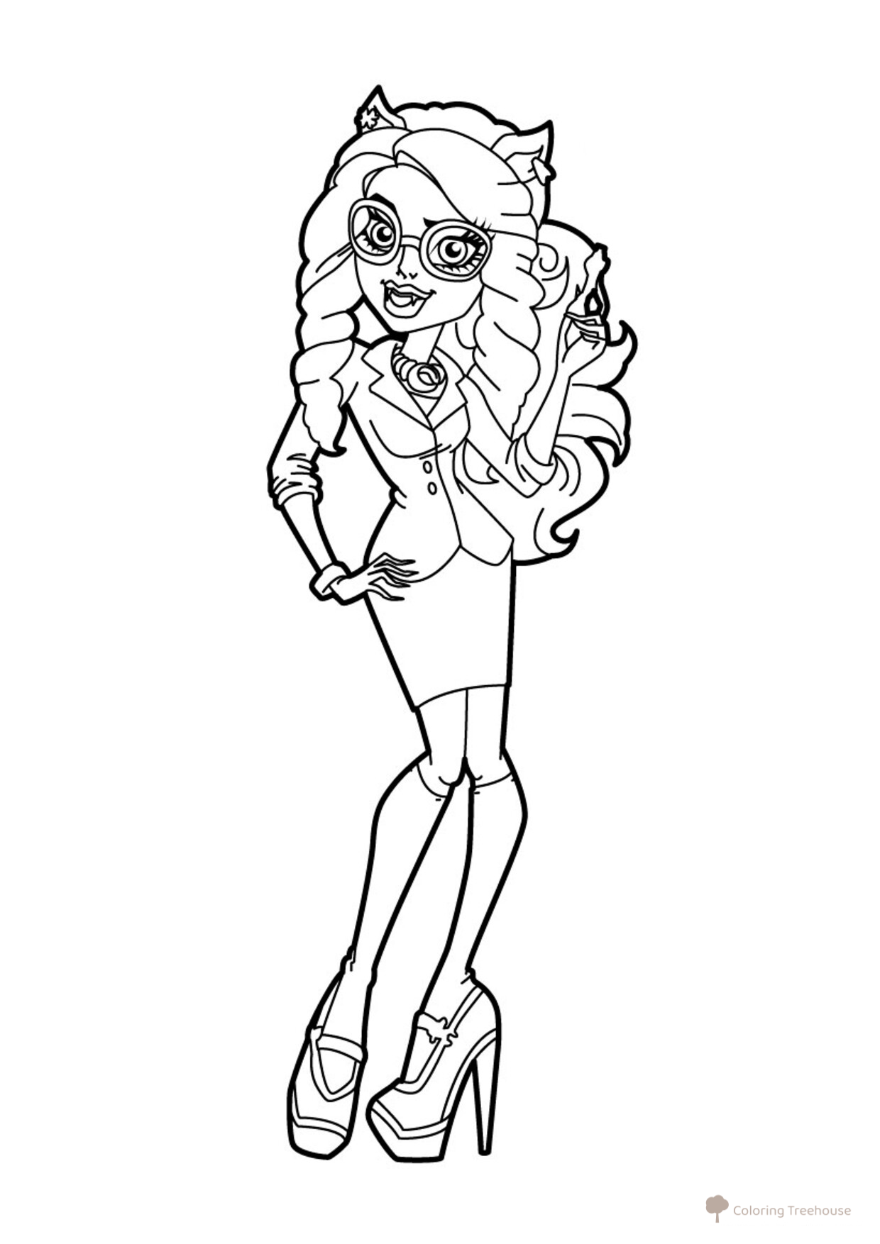Página para colorear: Clawdeen Wolf dibujo para colorear gratis de Páginas para colorear Monster High