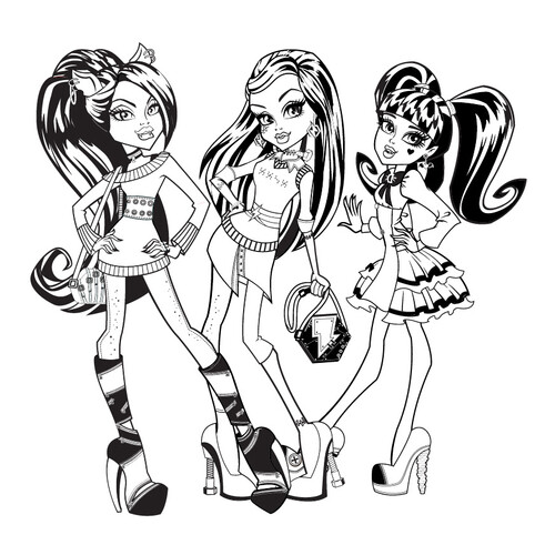 Página para colorear: Muñecas Monster High dibujo para colorear gratis de Páginas para colorear Monster High