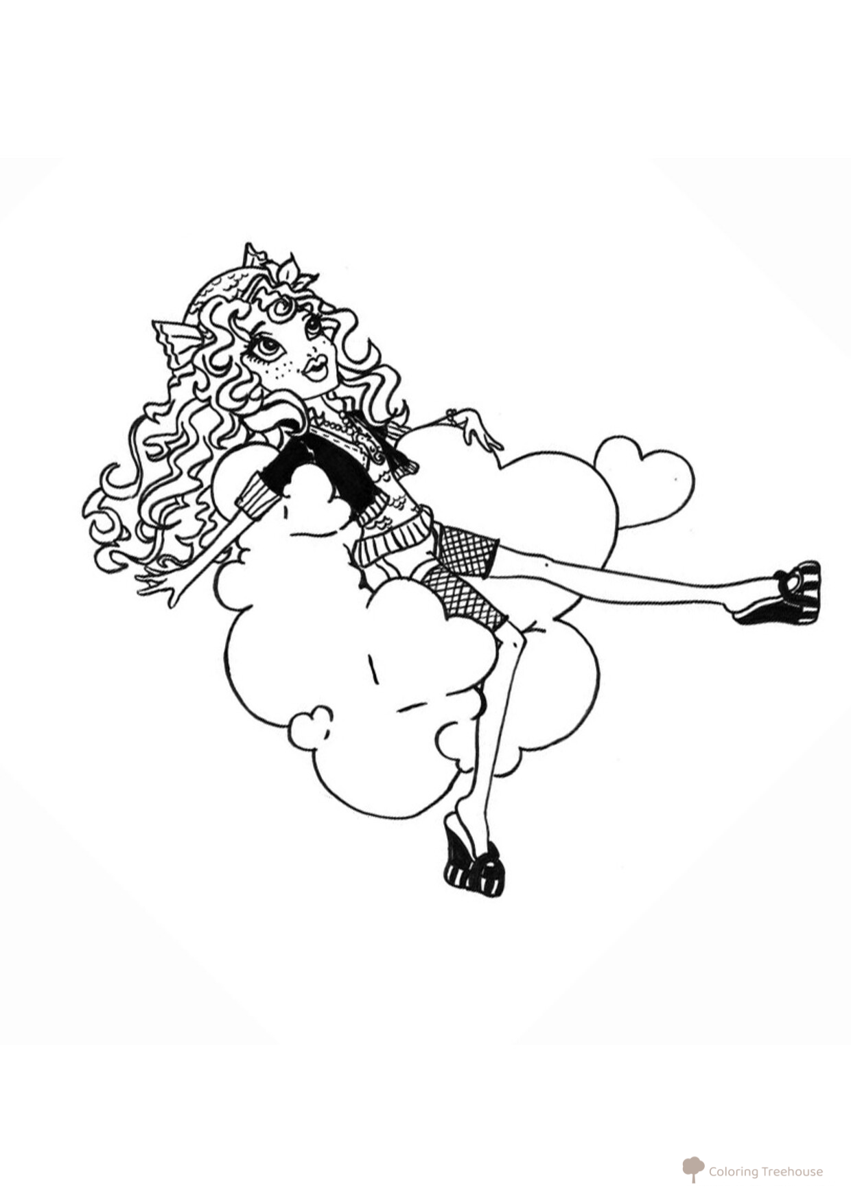 Laguna Blue Coloring Page — Daughter of the Sea Monster free printable Monster High Coloring Pages coloring page