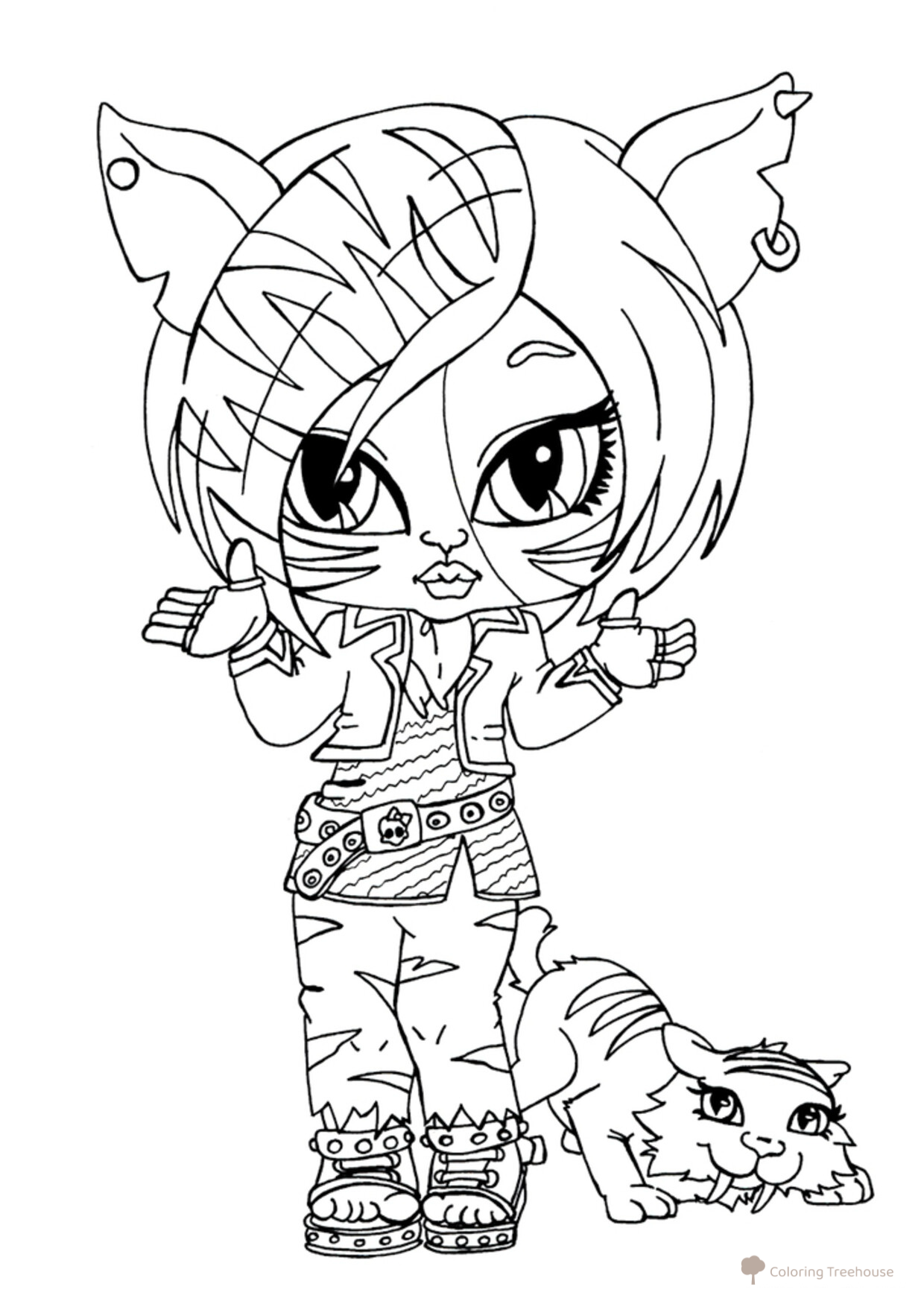 Little Toralei Stripe Coloring Page free printable Monster High Coloring Pages coloring page