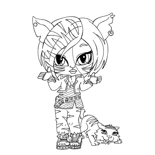 Little Toralei Stripe Coloring Page free printable Monster High Coloring Pages coloring page