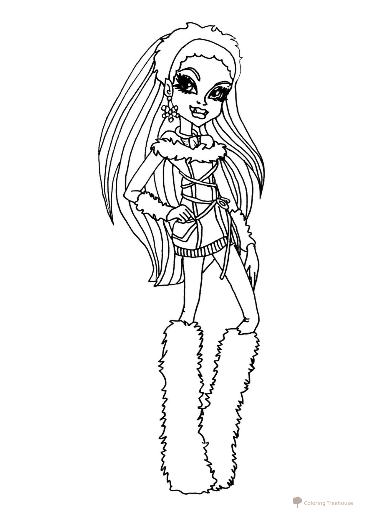 Monster High Abbey Bominable Coloring Page free printable Monster High Coloring Pages coloring page