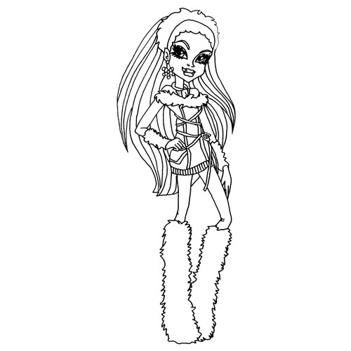 Monster High Abbey Bominable Coloring Page free printable Monster High Coloring Pages coloring page