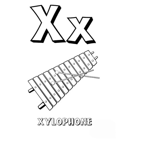 Letter X Coloring Page of the English Alphabet free printable English Alphabet Coloring Pages coloring page