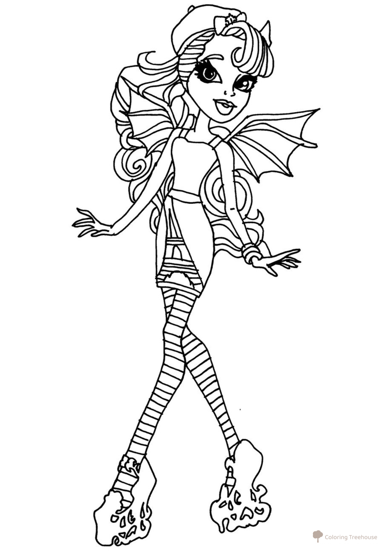 Rochelle Goyle Coloring Page — Monster High free printable Monster High Coloring Pages coloring page
