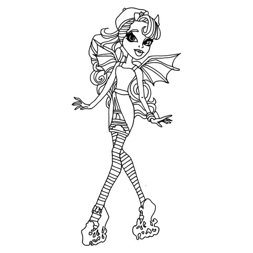 Rochelle Goyle Coloring Page — Monster High free printable Monster High Coloring Pages coloring page