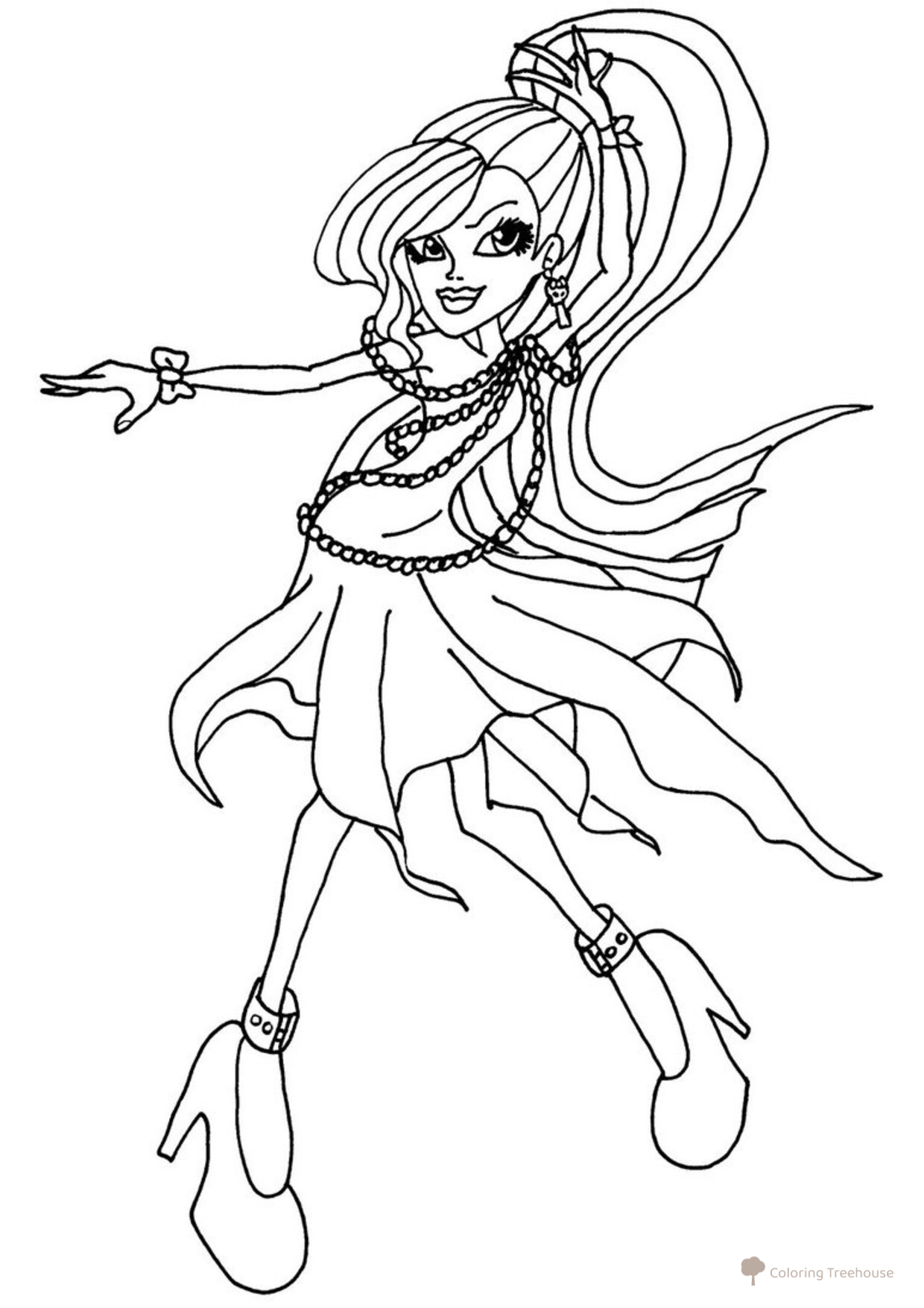 Monster High Spectra Vondergeist Coloring Page free printable Monster High Coloring Pages coloring page