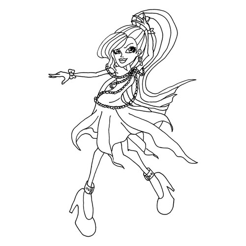 Monster High Spectra Vondergeist Coloring Page free printable Monster High Coloring Pages coloring page