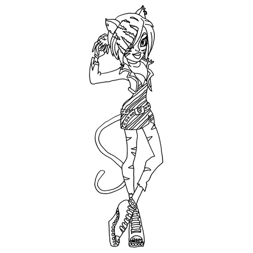 Monster High Toralei Stripe Coloring Page free printable Monster High Coloring Pages coloring page