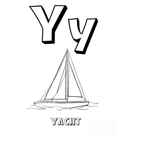 Letter Y Coloring Page of the English Alphabet free printable English Alphabet Coloring Pages coloring page