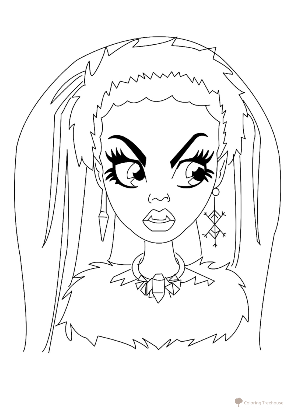 Página para colorear: Retrato de Abbey Bominable dibujo para colorear gratis de Páginas para colorear Monster High