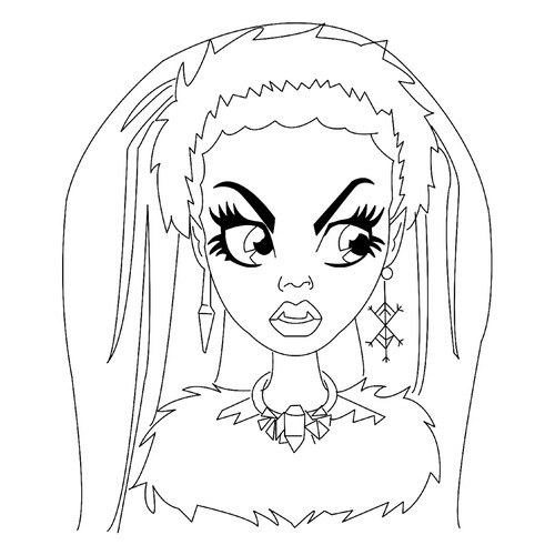Página para colorear: Retrato de Abbey Bominable dibujo para colorear gratis de Páginas para colorear Monster High