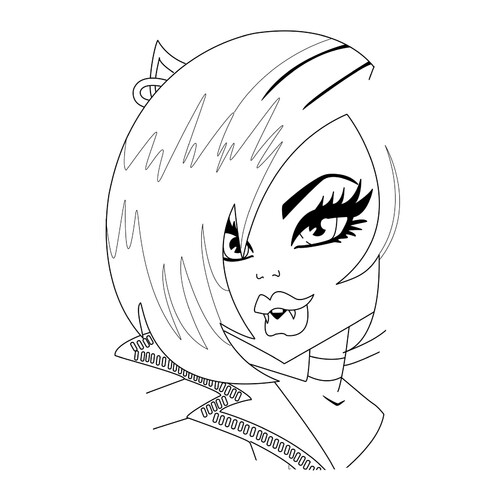 Clawdeen Wolf Portrait Coloring Page free printable Monster High Coloring Pages coloring page