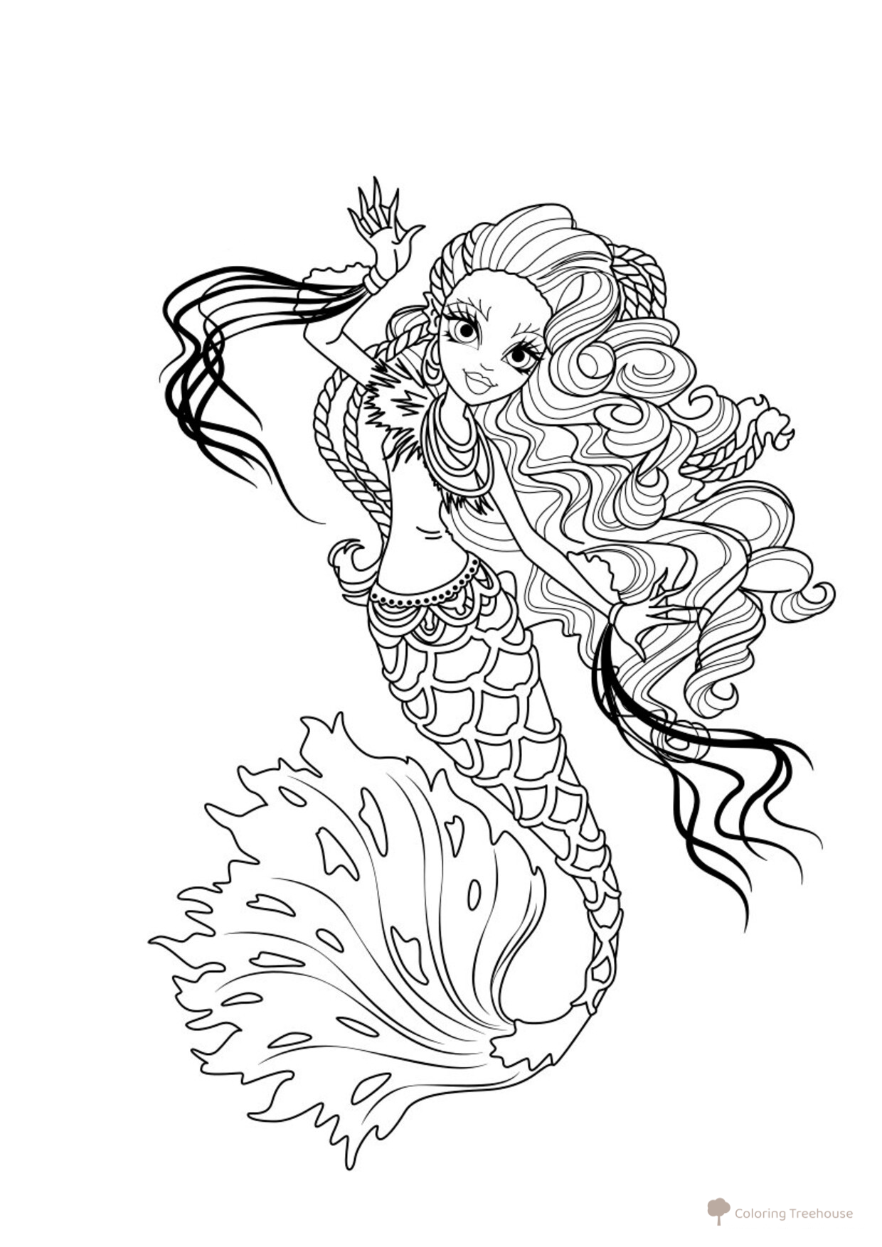 Sirena Von Boo Coloring Page free printable Monster High Coloring Pages coloring page