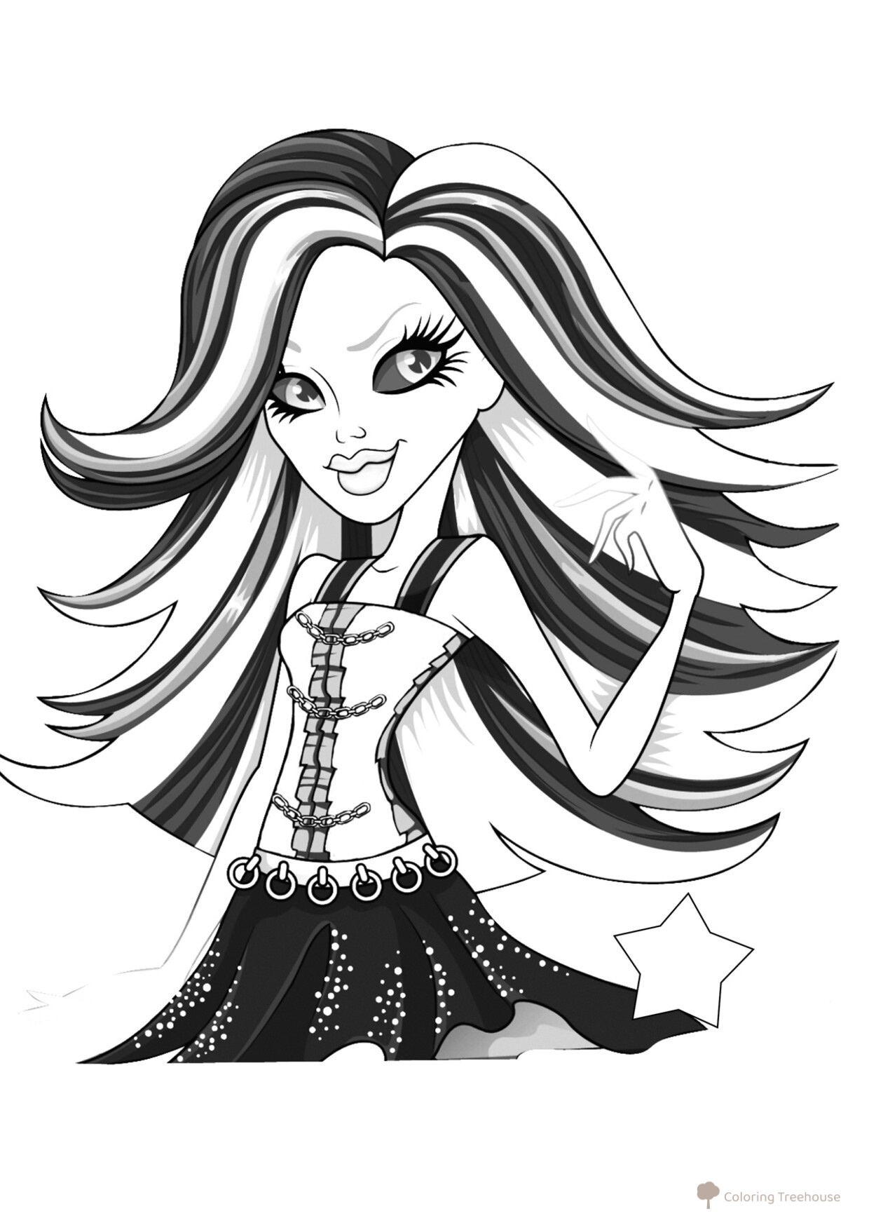 Spectra Vondergeist Coloring Page free printable Monster High Coloring Pages coloring page