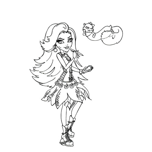 Página para colorear de Spectra Vondergeist — hija de los fantasmas dibujo para colorear gratis de Páginas para colorear Monster High