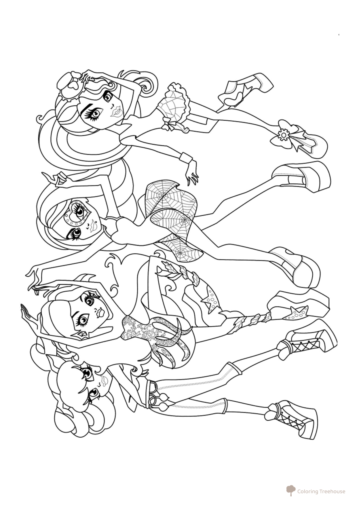 Página para colorear «Baile en la Escuela de Monstruos» dibujo para colorear gratis de Páginas para colorear Monster High