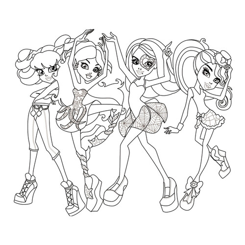 Página para colorear «Baile en la Escuela de Monstruos» dibujo para colorear gratis de Páginas para colorear Monster High