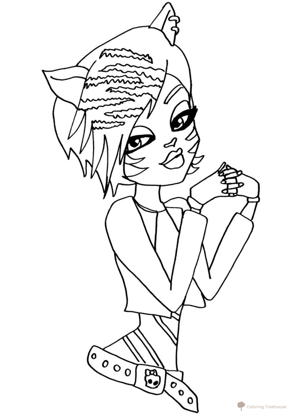 Toralei Stripe Coloring Page — Daughter of a Werecat free printable Monster High Coloring Pages coloring page