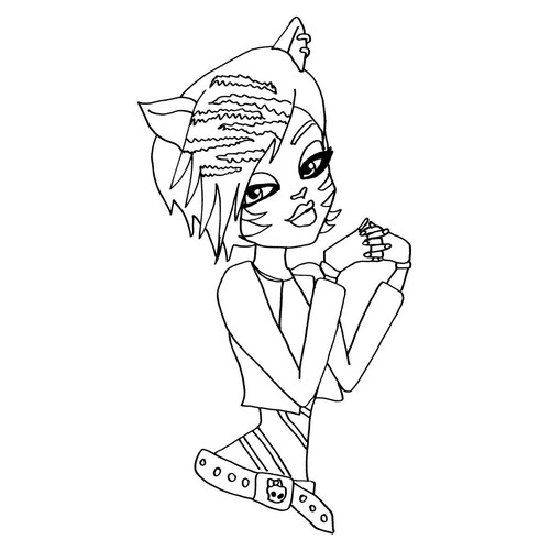 Página para colorear de Toralei Stripe — hija de la Gata Hombre Lobo dibujo para colorear gratis de Páginas para colorear Monster High