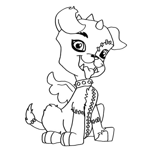 Página para colorear "Vatzit" - perrito Frankie Stein dibujo para colorear gratis de Páginas para colorear Monster High