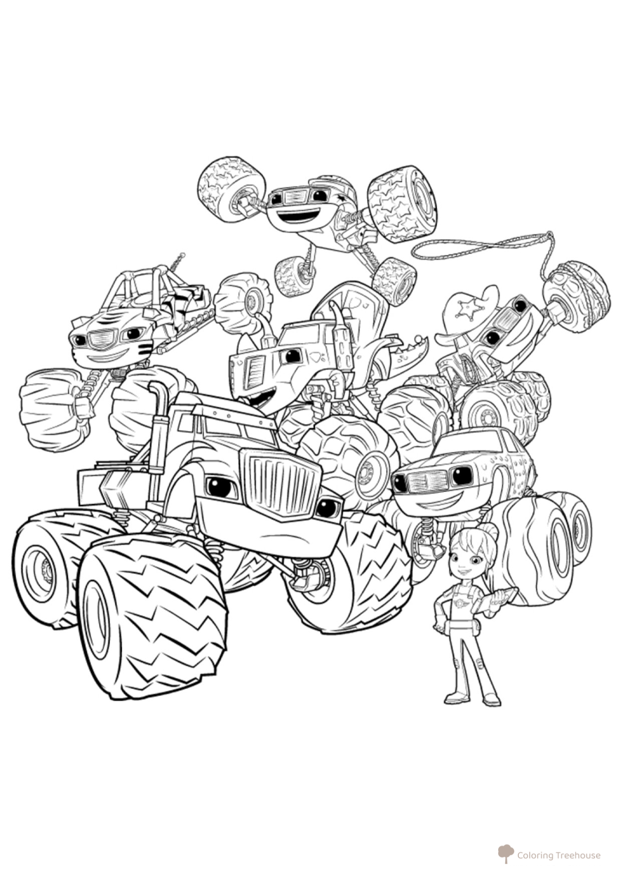 Wonder Machines Coloring Page free printable Blaze and the Monster Machines Coloring Pages coloring page