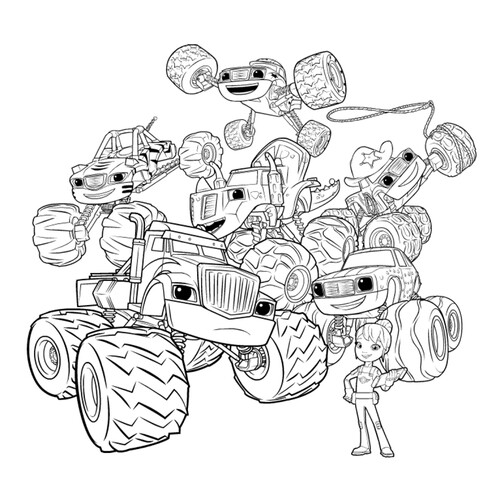 Wonder Machines Coloring Page free printable Blaze and the Monster Machines Coloring Pages coloring page