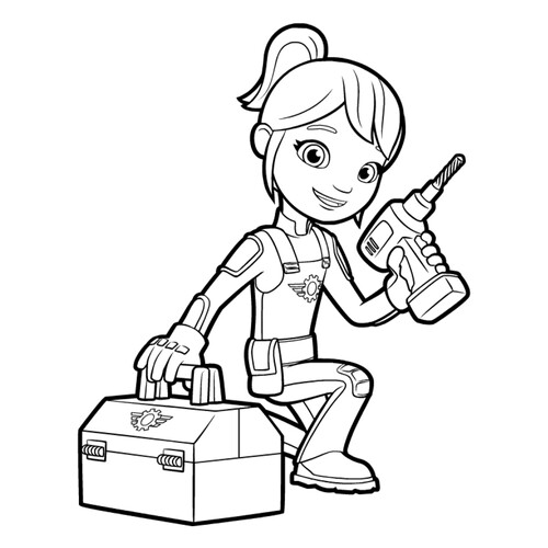 Gabby with a Tool Coloring Page free printable Blaze and the Monster Machines Coloring Pages coloring page