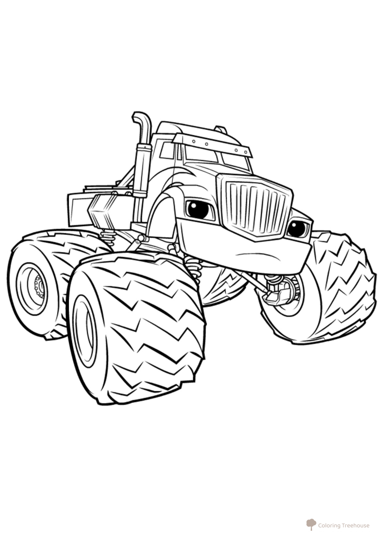 Sad Crusher Coloring Page free printable Blaze and the Monster Machines Coloring Pages coloring page